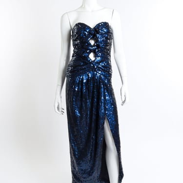 Sequin Bow Evening Gown