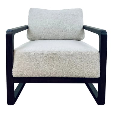 Modern Off-White Sherpa Lounge Chair