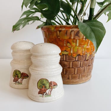 Ceramic Mushroom Salt + Pepper Shakers