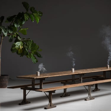 Trestle Table with Benches