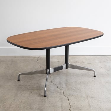 Early 2000s Eames for Herman Miller Aluminum Group Segmented 5' Ellipse Dinning Table in Walnut 