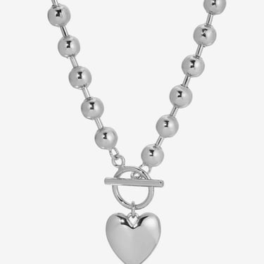 Leeada - Le Bébé Heart Toggle Necklace - Silver