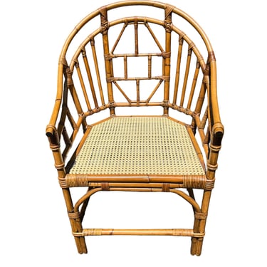 Beautiful vintage Brighton bamboo chair with new cane seat 