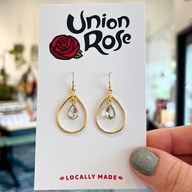 Teardrop Halo Earrings