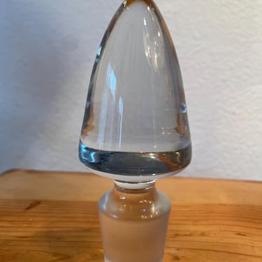 Vintage Crystal Clear Cone Spear Decanter Stopper | Cone Shaped Bottle Stopper | Gift for Wine Lovers 