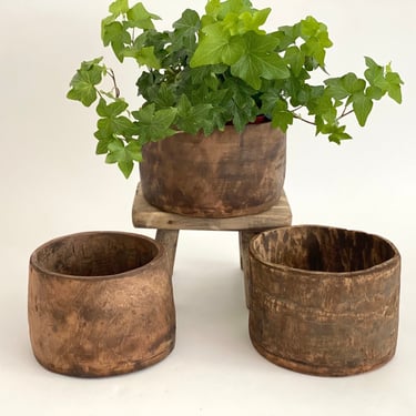 Rustic Wood Honey Pot Vase Organic Modern Farmhouse 