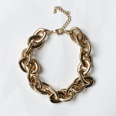 1980s Lydell NYC Chunky Gold Link Chain Collar 