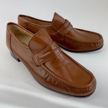 Early 1970's Slip-on Loafers - All Quality Leather - Made in Italy - Stuart McGuire Imperials - NOS Vintage DEADSTOCK - Men's Size 11 E 