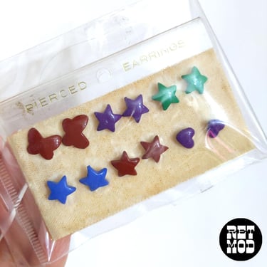 Deadstock Vintage 80s Stars, Butterflies, Heart Stud Earrings 