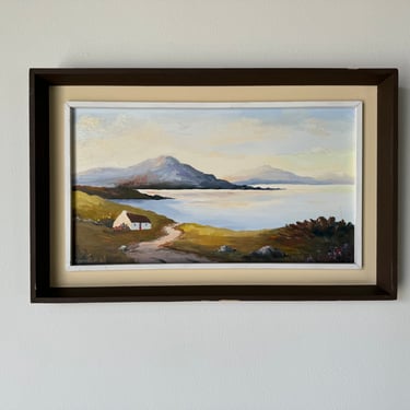 1970's Tom Connolly " Still Waters Connemara " Galway, Ireland Landscape Oil Painting 