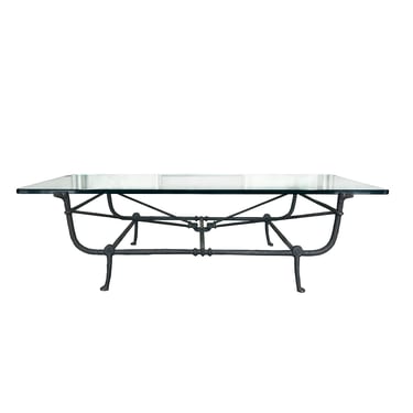Diego Giacometti Style Bronze & Glass Coffee Table
