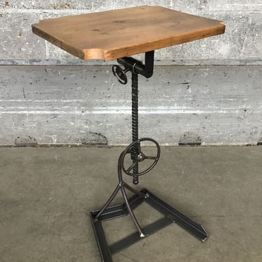 Ultra Adjustable Rebar &amp; Wood Side Table (Seattle)