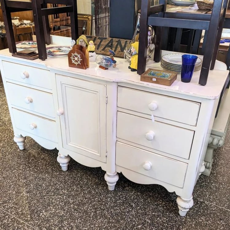 Painted wooden buffet 64x19x36" Call 202.232.8171 to purchase.