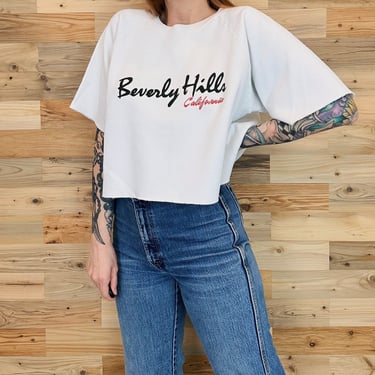 Cropped 90's Beverly Hills California Pullover Sweatshirt Top 