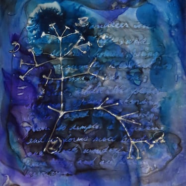 Endless Forms Most Beautiful: Original ink painting on yupo of Darwin's Tree of Life 