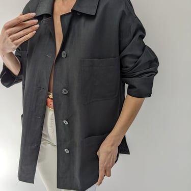 Vintage Onyx Linen Chore Jacket