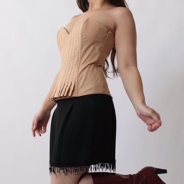 Vintage Beaded Hem Silk Skirt - W26