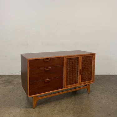Walnut credenza with woven detail 