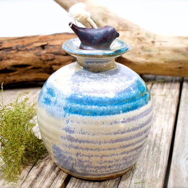 VINTAGE: Signed Studio Art Pottery Jar Fragrance Diffuser - Bird Stopper - by Rob Grimes - 
