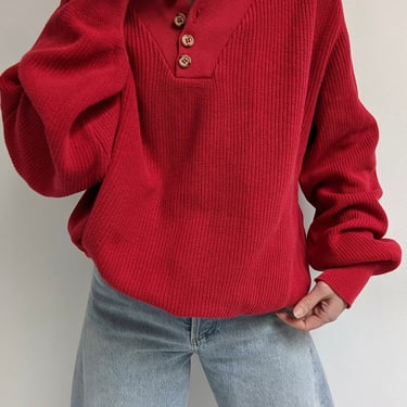 Favorite Vintage Cherry Cotton Henley