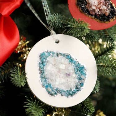 Holiday Ornament Geode Christmas Crystals 