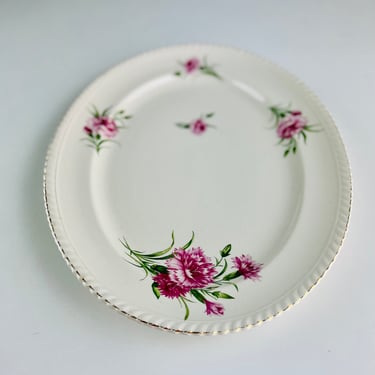 Vintage Serving Platter Johnson Brothers Old English Pink Carnation pattern, white porcelain, for serving, collection, decor, gift 