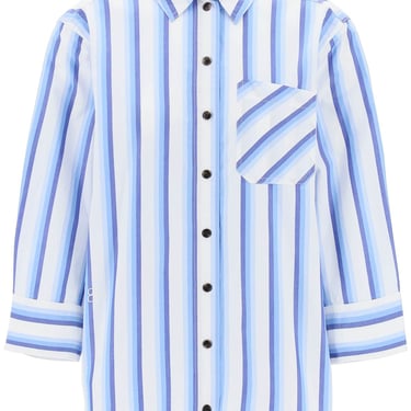 Ganni "Oversized Striped Poplin Shirt Women