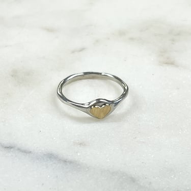 Sonja Fries |  Sterling Silver Ring with 14k Gold Heart