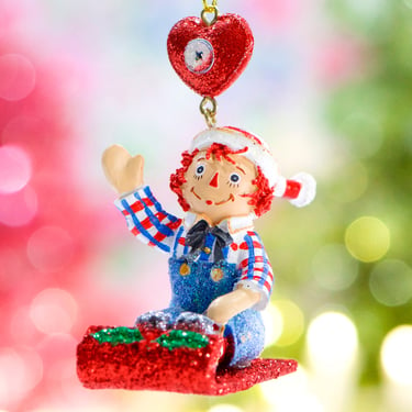 VINTAGE: 2000 - Raggedy Ann and Andy Glitter Christmas Ornament - The Danbury Mint - Collectors Ornaments  - SKU 00034958 