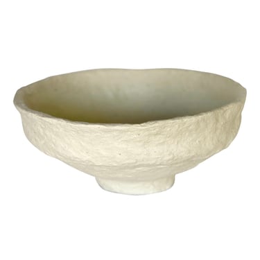 Boho Chic Rustic Coastal Centerpiece Decorative Bowl in Alabaster White by Archaic 