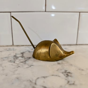 Vintage Small Brass Mouse Figurine 