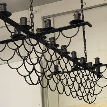 Antique French Provincial Wrought Iron Chandelier | 17 Lights