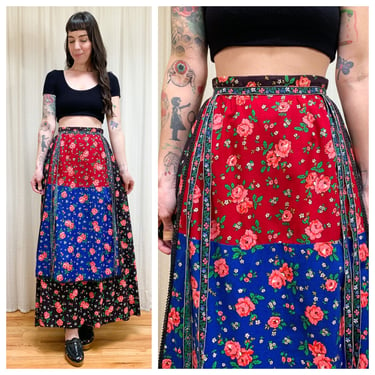 70s Lord + Taylor floral maxi skirt 