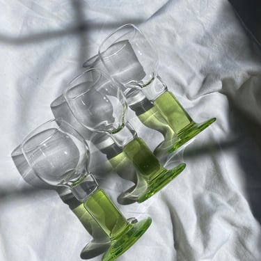 Slime Green Cordial Glasses - Set of 3 