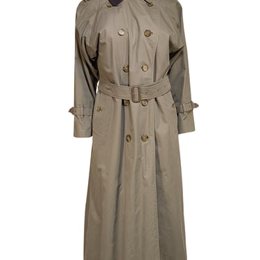 Burberry - Olive Green Double Lined Trench Coat Sz L