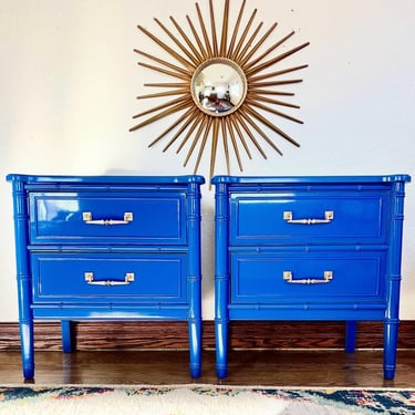 CUSTOMIZABLE a pair of Henry link Bali Hai end stands/nightstands 
