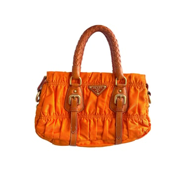 Prada Orange Nylon 2way Bag