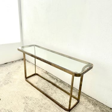 Brass and Glass Hollywood Regency Console