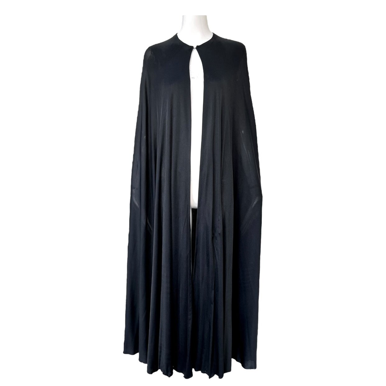 Halston 1970's Black Matte Jersey Full Length Cape | The Way We Wore ...