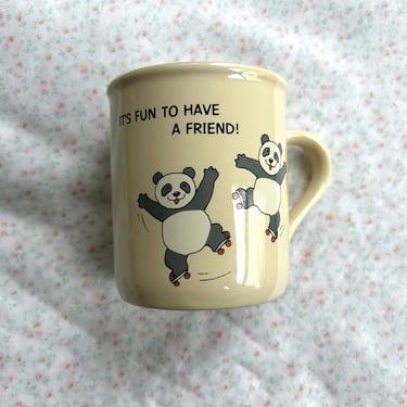 1980's Friendly Panda Rollerskating Mug 