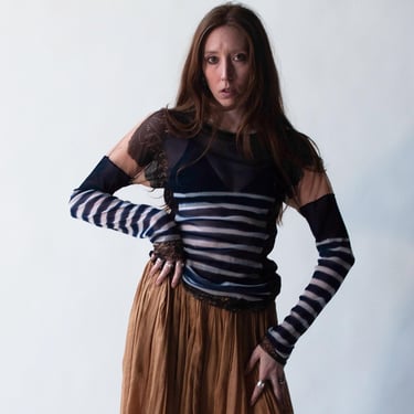 Striped Mesh Shirt | Jean Paul Gaultier SS 2001 