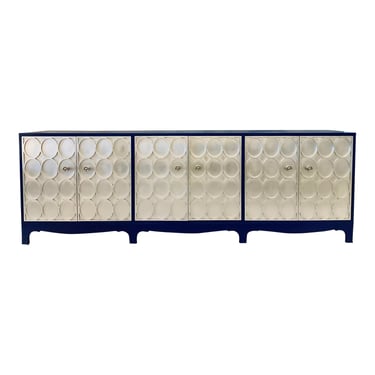 Century Furniture Large Silver Leaf Finished Geometric Sideboard