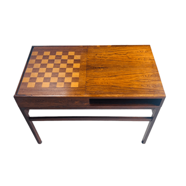 Danish Modern Rosewood Chess/Game Table by Illum Wikkelsø