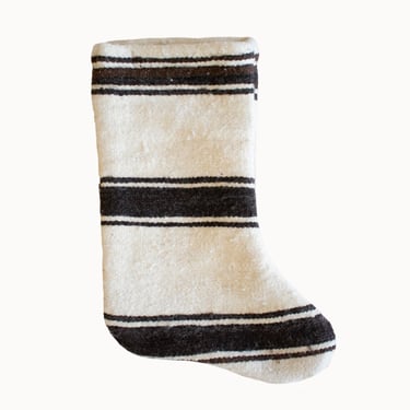 Handwoven Christmas Stocking -  Neutral Stripes