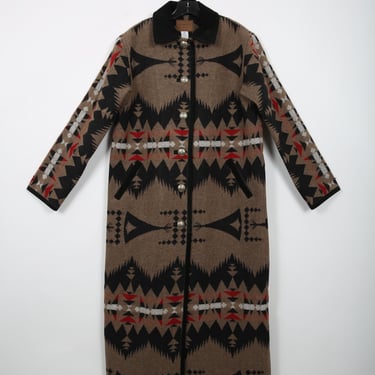 Pendleton Long Wool Coat Jacket Multi Color Aztec Southwestern Yellowstone Coat Winter Coat Blanket Coat 