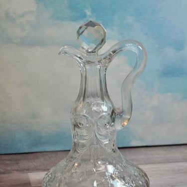 Antique EAPG McKee Glass Co Rock Crystal Cruet 1908 Collectible Beautiful Gift For Her Gift for Mom Collector Gift  Rare Flawless Decor 