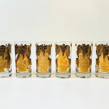 Georges Briard Gold Fruit Tumblers - Set of 6 