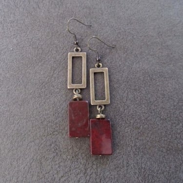Bohemian stone and bronze earrings 41 