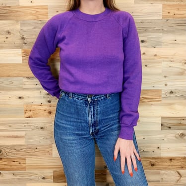 Vintage Soft Purple Raglan Pullover Sweatshirt 