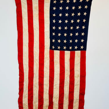Vintage Dettras Stantest 48 Star American Flag 1940s 3x5 Antique Dettras 48 Star Bunting Flag USA 48 Stars 